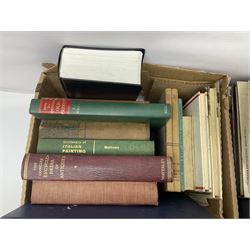 Antique reference works and other books, to include Staffordshire Portrait figures, French Furniture, Uncommon Antiques and Oddities, English Chairs etc, in four boxes  