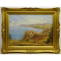 English School (19th century): Robin Hood's Bay, oil on canvas unsigned 43cm x 59cm