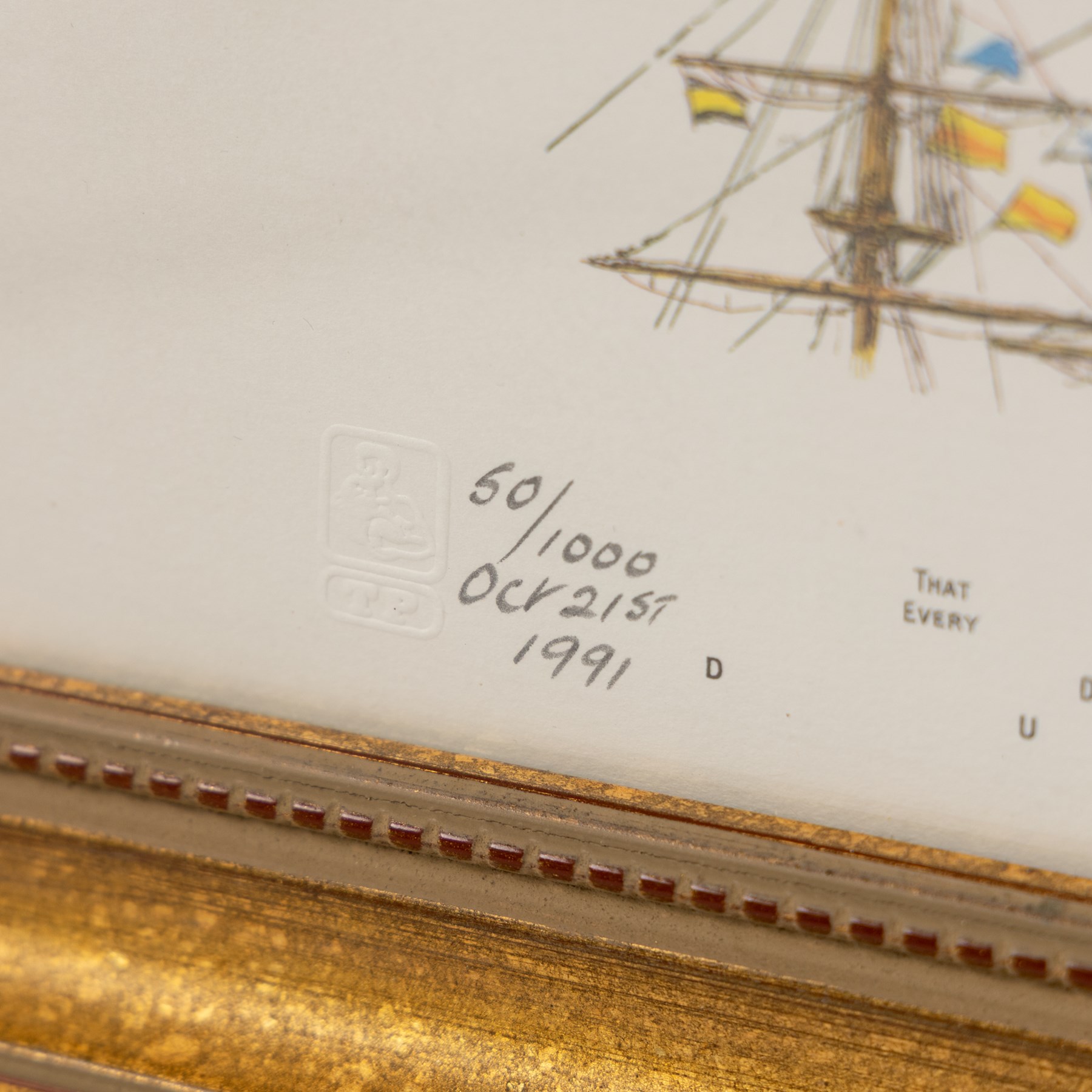 After William Lionel Wyllie RA RWS (British 1851-1931): Trafalgar 2:30pm, coloured print stamped with TP blindstamp dated 1991 and numbered 50/1000 in pencil 67cm x 98cm