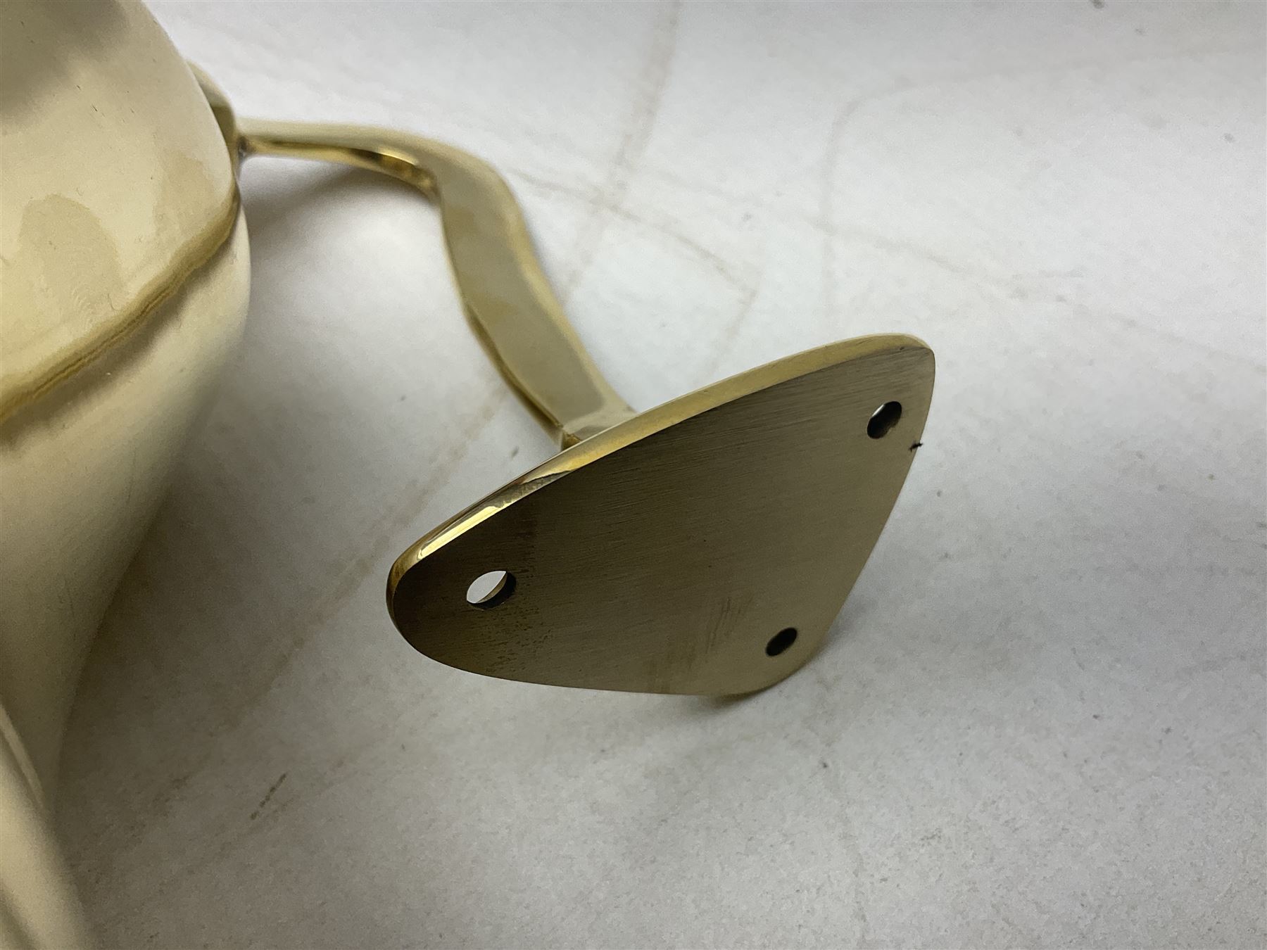 Wall hung brass bell with clapper, D15cm