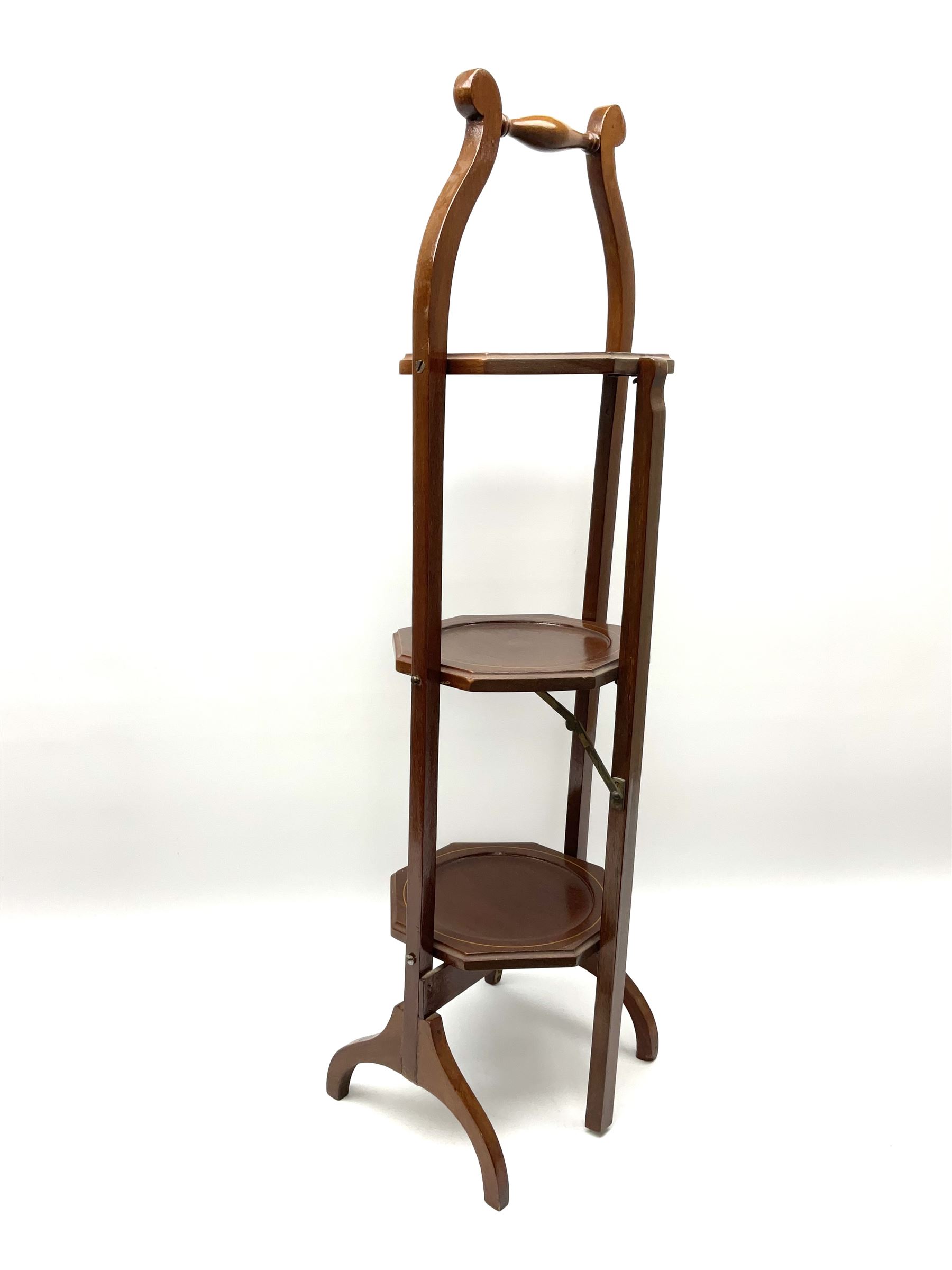 A three tier folding wooden cake stand, H90cm.