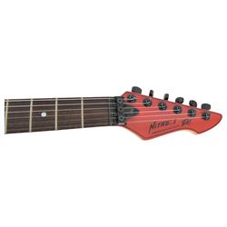 1980s American Peavey Nitro I hand-made electric guitar with Kahler tremolo, in bright red finish, serial no. 02786479, L97cm, in Gear4Music soft carry case