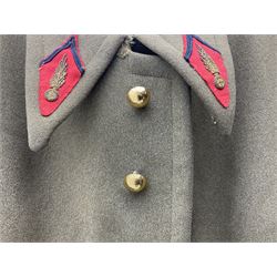 WW2 French Artillery Officer's greatcoat; bears label 'P. Vauclair 40 Boul. du Montparnasse Paris (inscribed to) Mr. Babin Le 17/4/40 No.674'