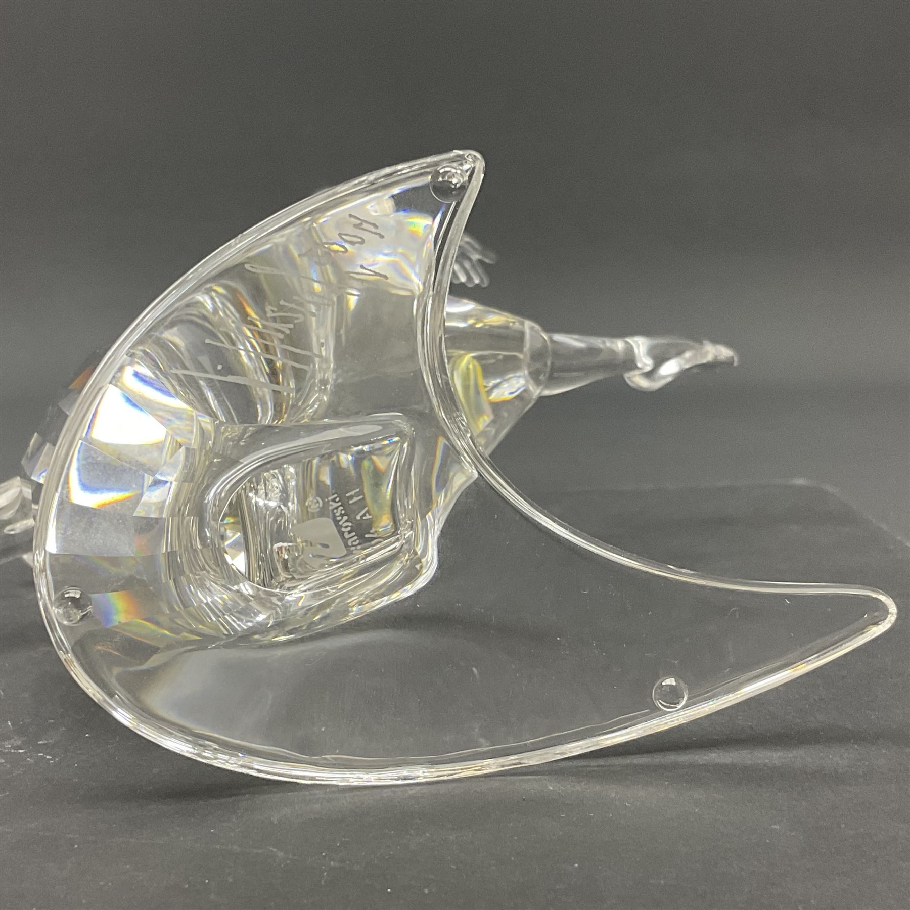 Three Swarovski figures, comprising flamenco dancer, female dancer with certificate and ballerina, tallest H21cm  