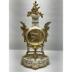 Franklin Mint; Marie Antoinette flowers of Versailles clock, H42cm