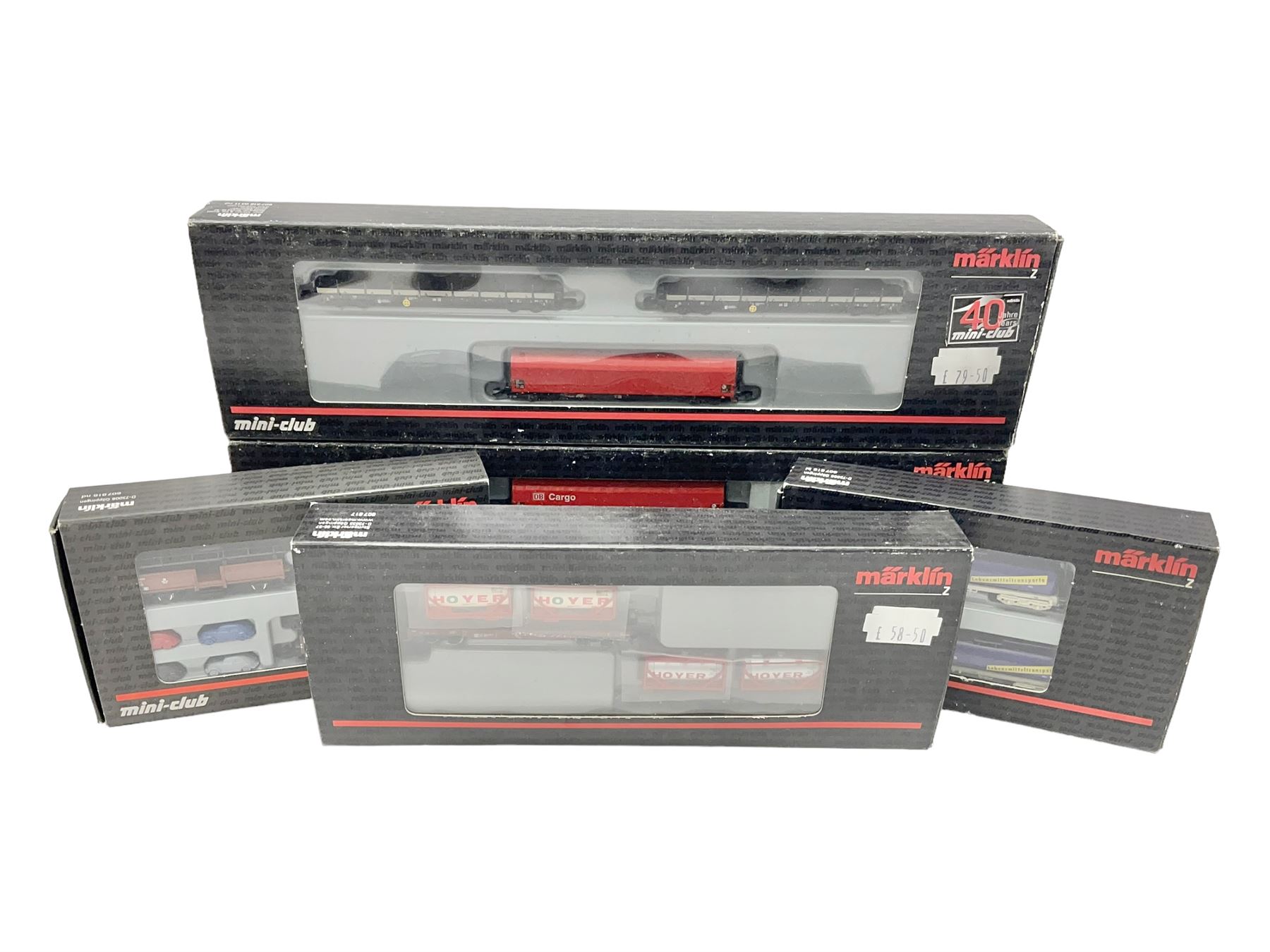 Marklin 'Z' gauge - five Mini-Club goods wagon sets Nos | Model