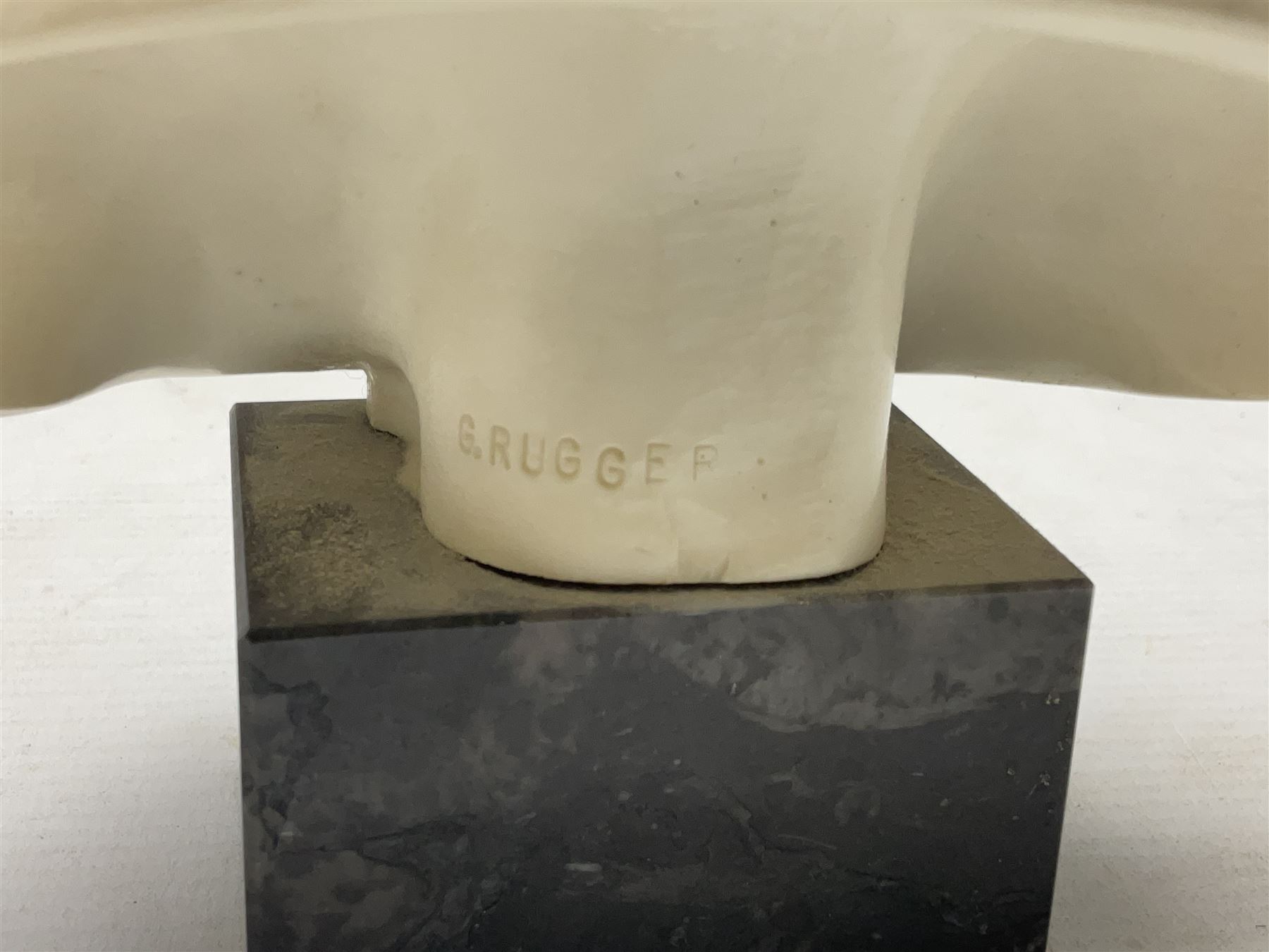 Italian bust of Napoleon Bonaparte, signed G. Ruggeri, together with three other busts, tallest H23cm