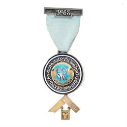 Silver gilt and enamel Past Masters masonic jewel by Spencer, London, to W. Bro. J.E.M. Ayoub, St Mary's Lodge, 1952, cased