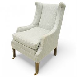 Whitehead designs - Edwardian design 'Tissington' wingback armchair on square tapering fee...