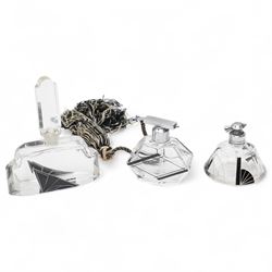 Set of three art deco design perfume and scent bottles (3)