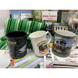 Eddie Stobart - accessories, memorabilia and promotional merchandise including Corgi Self Assembly Model Transport Depot and Five Figures Set; scarf; slippers; mugs and beakers; coasters; note book; books etc