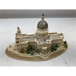 Three Lilliput Lane models from the 'Britain's Heritage' collection, comprising The Royal Pavilion Brighton, St Paul's Cathedral and Buckingham palace, all boxed
