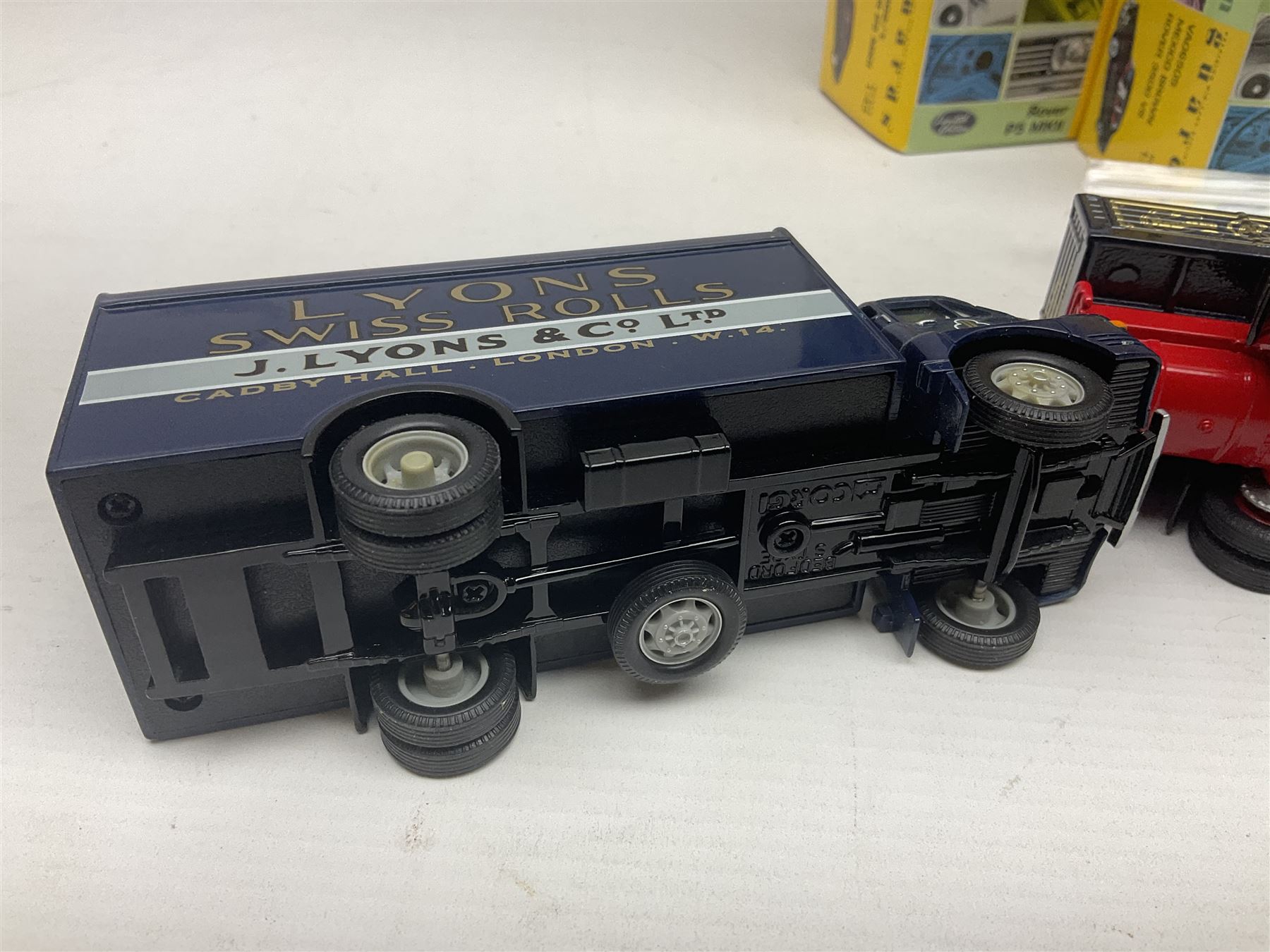 Corgi Classics - five commercial vehicles Nos.09802, 16302, CC13303, 97367 & 97951; nine Lledo Vanguards die-cast models; Matchbox Dinky Ford Pilot; and City Morris LD150 P.O. Telephones Van; all boxed; and four unboxed models

