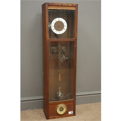  Edwardian mahogany cased mantel clock, dome top mantel clock with Quartz movement, 20th century walnut cased Vienna style wall clock and an early 20th century oak cased electric clock  