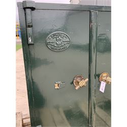Large Victorian double cast iron safe by Withers of West Bromwich, NO KEYS present, two doors enclosing shelves - THIS LOT IS TO BE COLLECTED BY APPOINTMENT FROM DUGGLEBY STORAGE, GREAT HILL, EASTFIELD, SCARBOROUGH, YO11 3TX