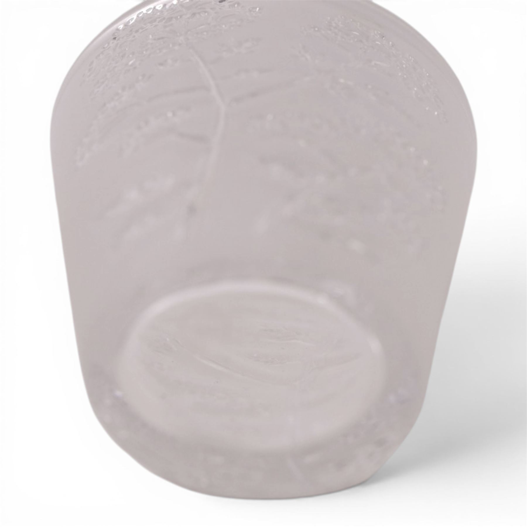 Lalique Ombelles frosted glass vase, marked Lalique France, H16cm 