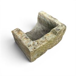 18th century square hewn sandstone trough along with a 'half' stone trough