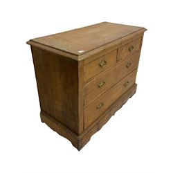 Edwardian pine chest, fitted with two short and two long drawers