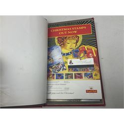 Royal Mail advertising cards, displaying upcoming commemorative issues, for use in post offices, housed in a single album