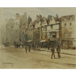 F A C (19th/20th century): 'Whitechapel E.C' London, watercolour signed with initials and titled 17cm x 21cm