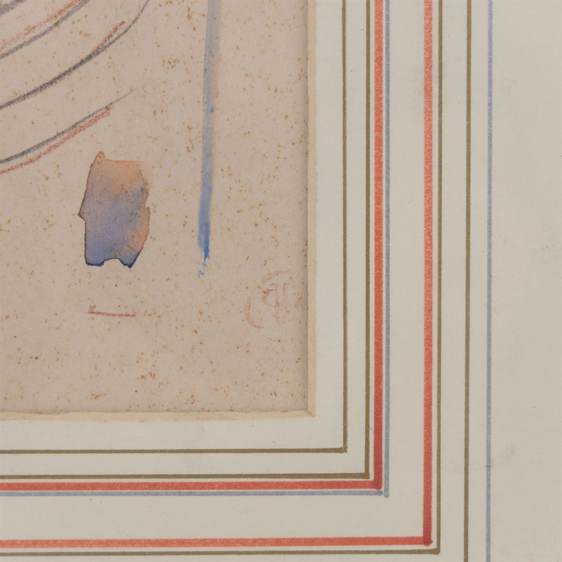 British School (Mid-20th Century): Abstract Shapes, watercolour and pencil on paper, faintly signed with monogram, 29cm x 11cm 