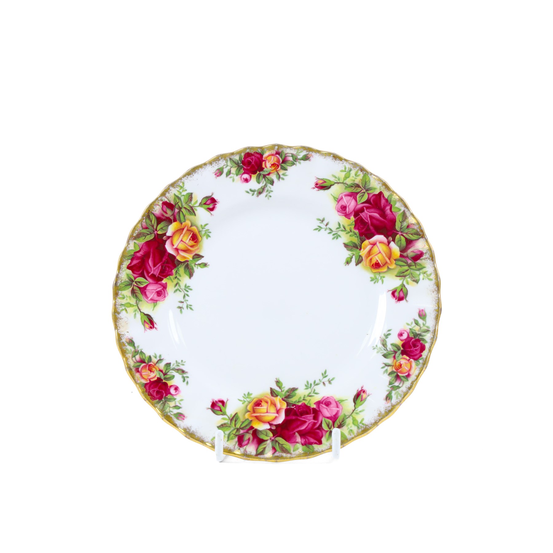 Royal Albert Old Country Roses tea set, comprising cake stand, milk jug, seven dessert plates, seven cups and ten saucers 