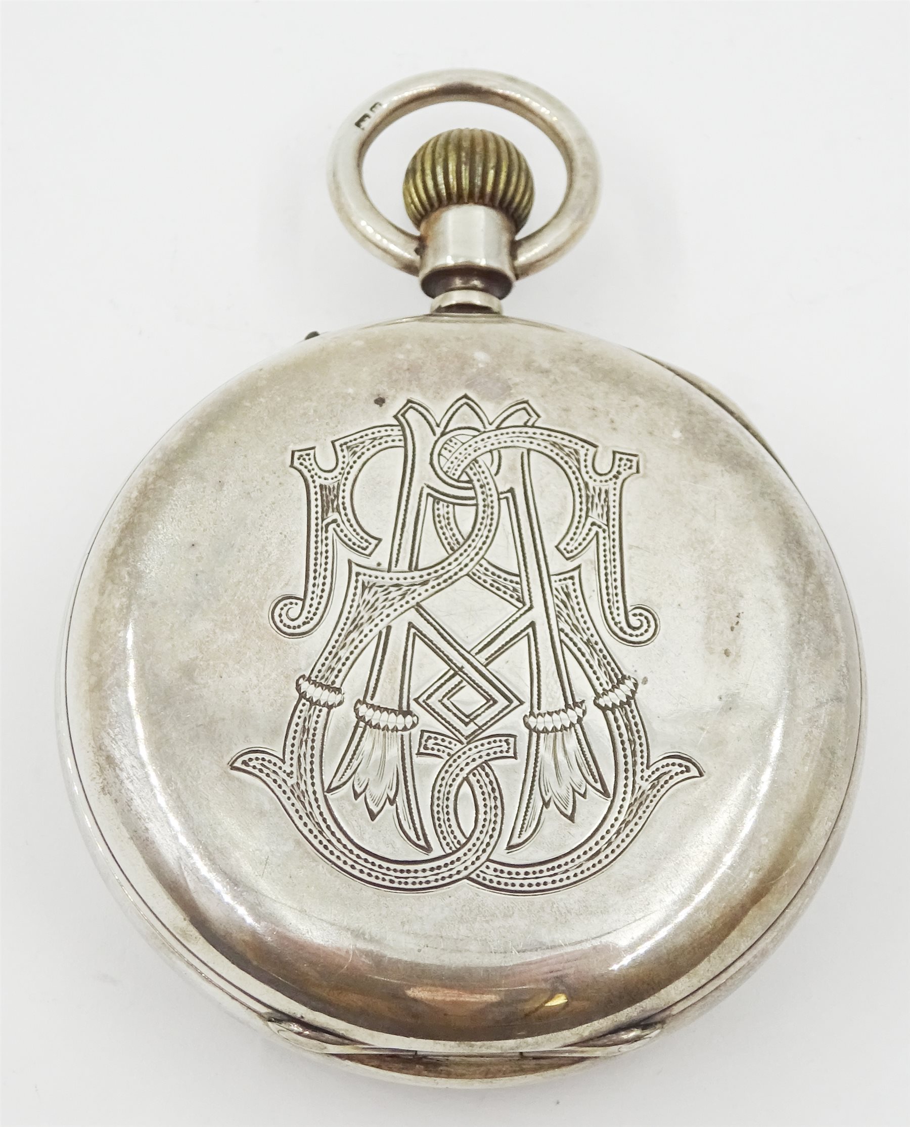 Victorian silver pocket watch top wind by Samuel Sharpe, Birmingham 1900, in yew and fruit wood case, similar silver pocket watch by the same hand hallmarked and a Waltham gold-plated half hunter pocket watch (3)