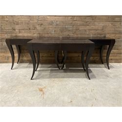 3 x rosewood console table, fitted with two soft-close drawers