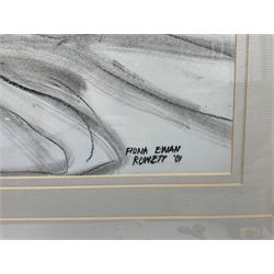 Fiona Ewan Rowett (South African 1948-): Reclining Female Nude, pastel and charcoal on paper signed and dated '01, 48cm x 68cm 