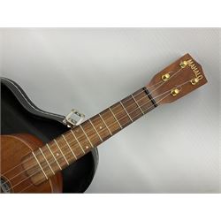 Mahalo mahogany cased guitar shaped ukulele, serial no.U320C L58cm; and  four-string banjolele possibly a Dulcetta by Barnett Samuel & Sons L57cm; both cased (2)