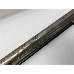 19th century take down 'cripple stopper' single barrel percussion gun, removable walnut stock with bayonet style fitting, chequered grip and fore-end, approximately 8-bore, the 59.5cm (23