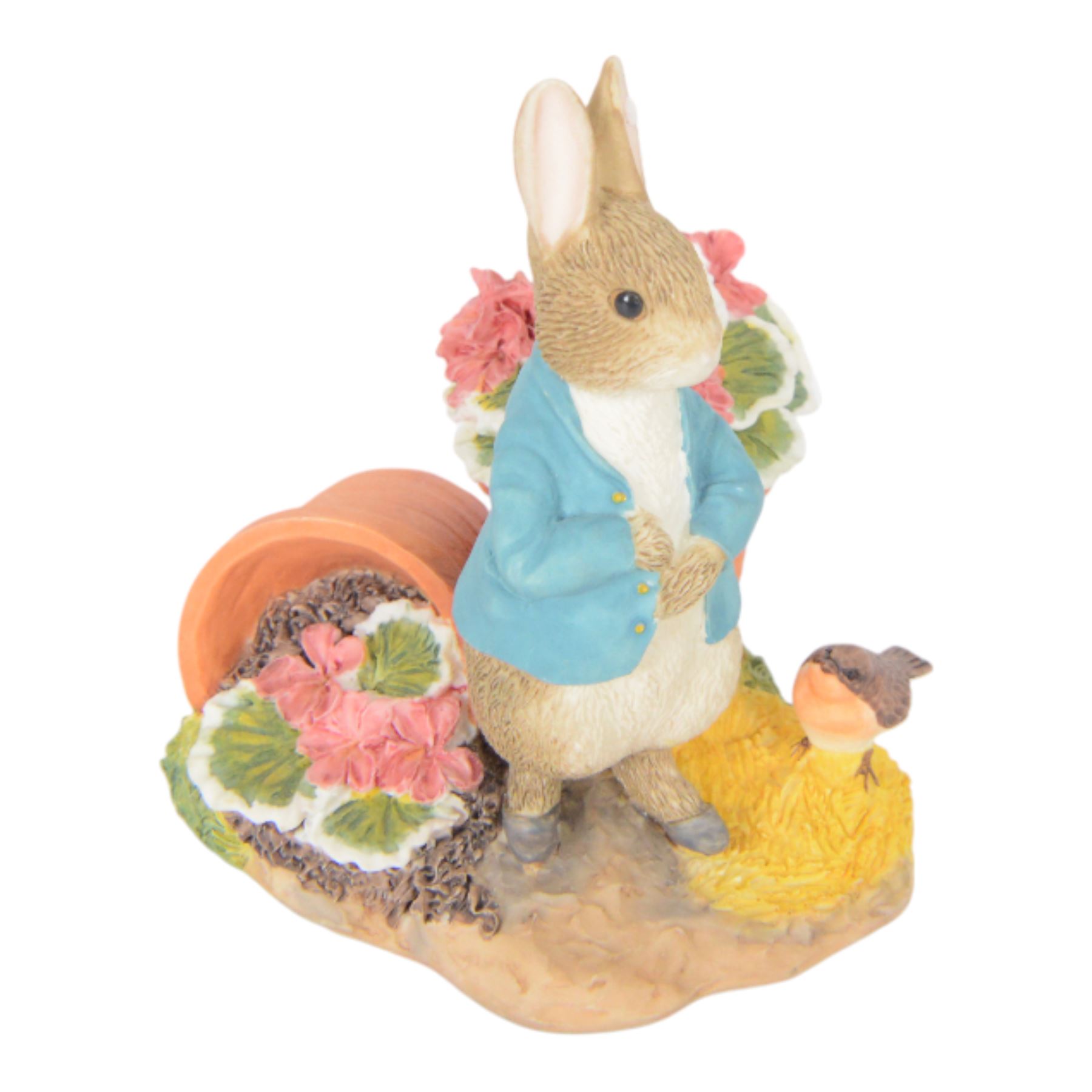 Nineteen Border Fine Arts 'The World of Beatrix Potter' figures, including musical Jemima Puddleduck, Tabitha Twitchet Brushing Kittens and Peter Rabbit in the Garden, all boxed