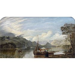William Mitchell of Maryport (British 1806-1900): Waiting for the Ferry on Lake Windermere, oil on canvas signed and indistinctly dated 1854, 46cm x 82cm 
Provenance: with John Simpson, Ryland Fine Art, Driffield, receipt verso