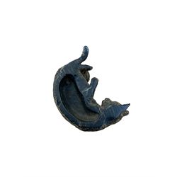 After Franz Bergmann (1861-1936): Austrian cold painted bronze figure of a cat playing with yarn, with Bergmann type mark beneath, H2cm