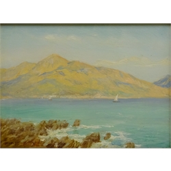  Albert Starling (British fl.1878-1922): Mediterranean Coastal scene, oil on panel signed 16cm x 23cm  
