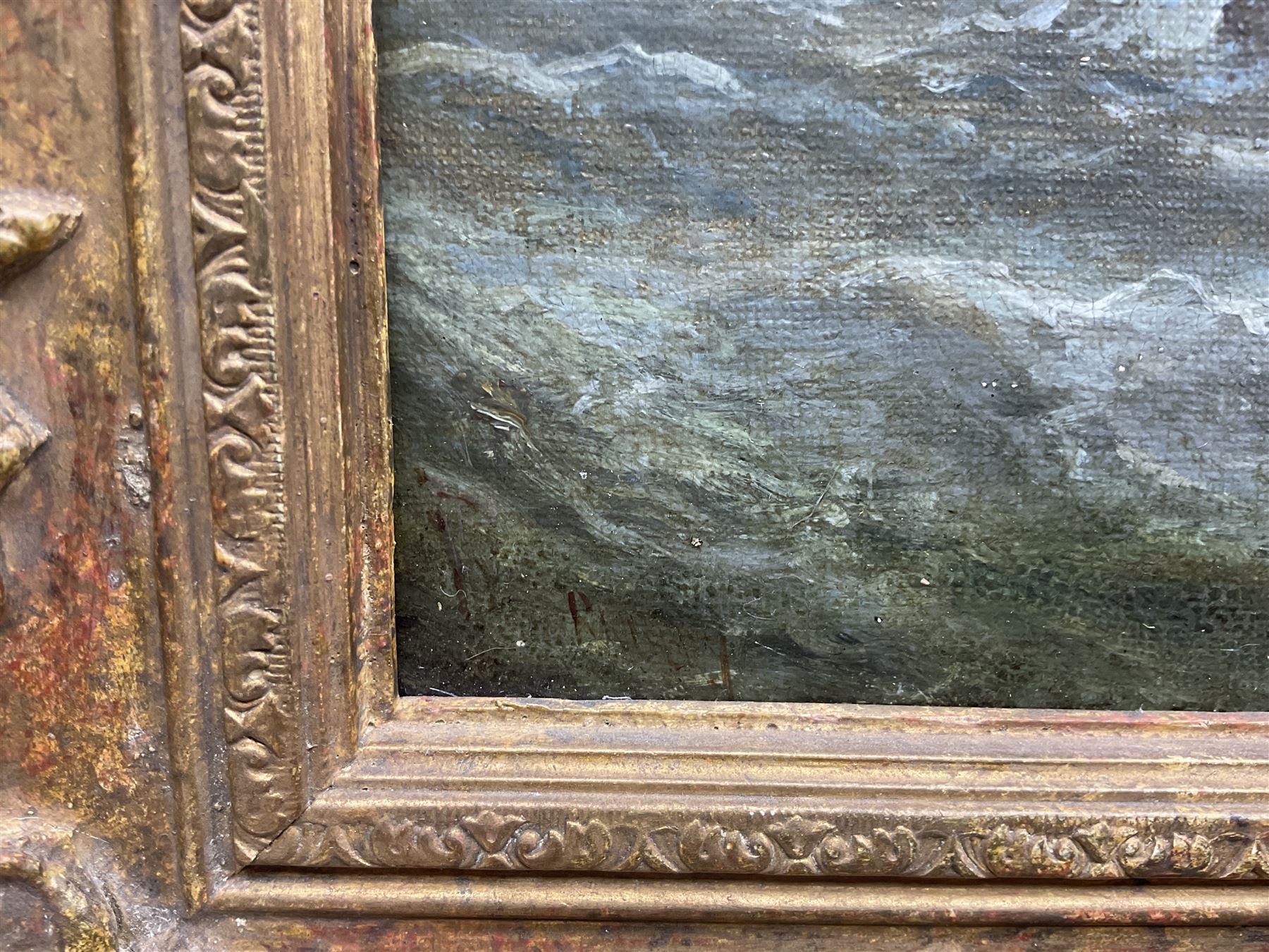 William Anslow Thornley (British fl.1858-1898): Shipping at Sea, oil on canvas signed 24cm x 44cm