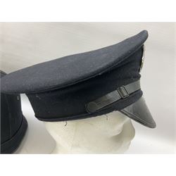 Hull City Police - helmet with king's crown night plate; two further ball-top helmets with Queen's crown plates; and a peaked cap (4)