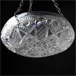 Cut glass ceiling light bowl shade D30cm