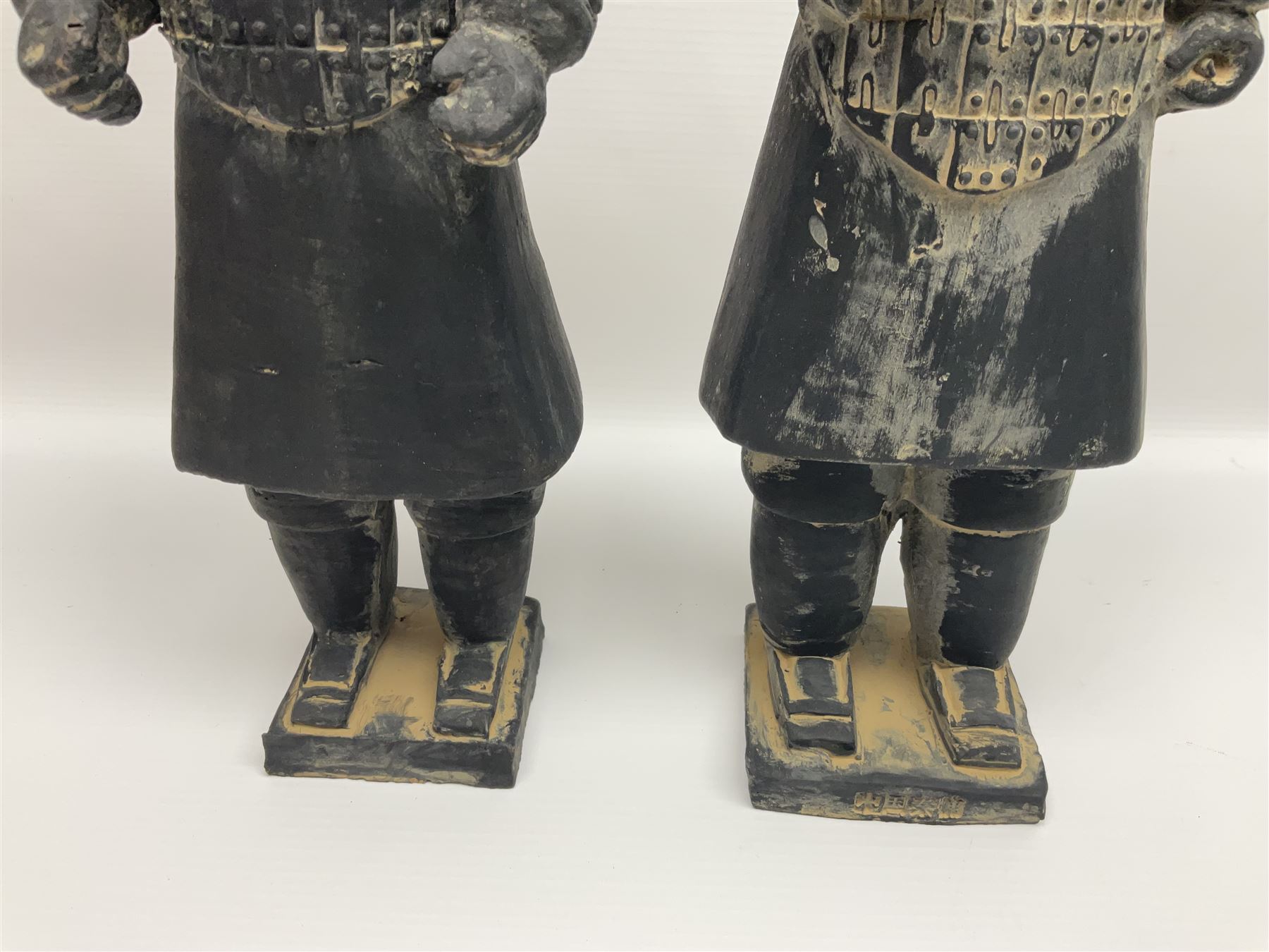 Pair of Chinese 'Terracotta Warrior', modelled as soldiers, H38cm