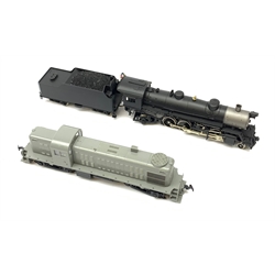 HO scale - Athearn Genesis G9010 USRA 2-8-2 locomotive; and Kato Alco RS2 37-2100 locomotive with unopened sprue parts for completion, both undecorated mint and boxed with paperwork (2)