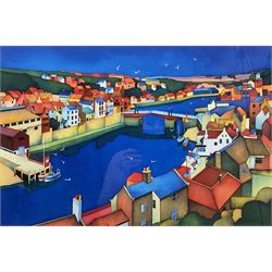 Ian Fryers (British 1946-): Whitby from Khyber Pass, watercolour signed 40cm x 60cm