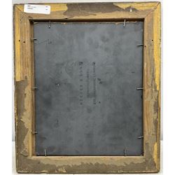 English School (19th/20th century): 'Left at the Post', oil on board, indistinctly signed and titled verso 27cm x 22cm