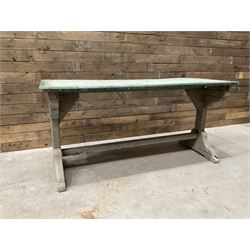 Early 20th century painted wood and enamel Military folding campaign table