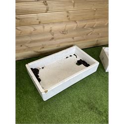 Rectangular glazed shallow sink and pair of royal doulton glazed drinking troughs - THIS LOT IS TO BE COLLECTED BY APPOINTMENT FROM DUGGLEBY STORAGE, GREAT HILL, EASTFIELD, SCARBOROUGH, YO11 3TX