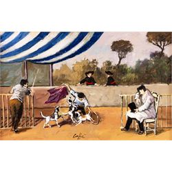 Nino Caffe (Italian 1908/9-1975): Performing Dogs, oil on panel signed, 17cm x 26.5cm
Pro...