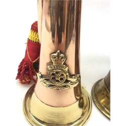  R.J. Ward copper and brass bugle and a Regimental bugle with Royal Artillery badge (2)  