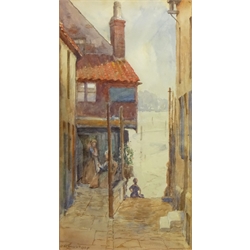  Tin Ghaut Whitby, watercolour signed and dated 1924 by William Ralph Burrows (British 1858-1946), 36cm x 19cm  