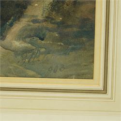 Frederick William Booty (British 1840-1924): Stormy Seas Looking to Whitby Abbey, watercolour signed and dated '903, 64cm x 96cm