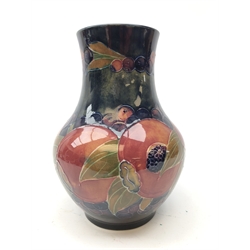  William Moorcroft Pomegranate pattern vase of baluster form with cylindrical neck, c1914 H18cm   