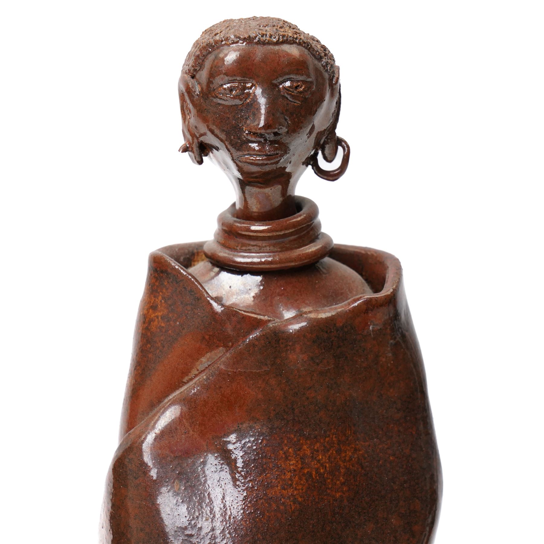 Three African Maasai pottery figures, largest H40cm (3)
